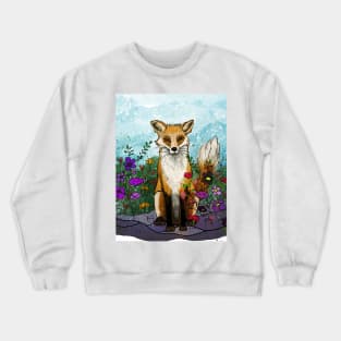 Fox and Flowers Crewneck Sweatshirt